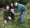brian bigmore with the duck race winner Graham Johnston and dad Eric 